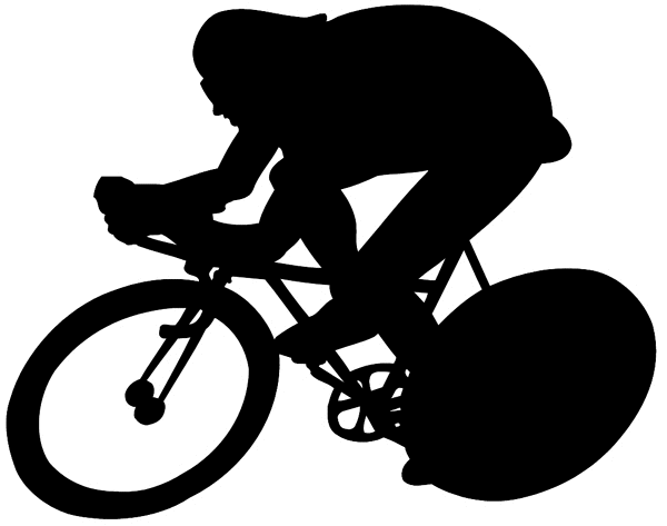 Bicycle rider silhouette vinyl decal. Customize on line. Sports 085-1246